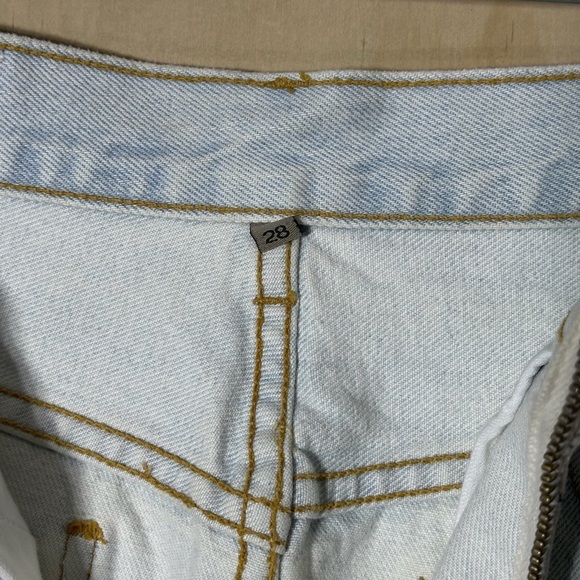 Carmar Los Angeles Star Studded Distressed Denim Mini Skirt Size 28 - Picture 9 of 10